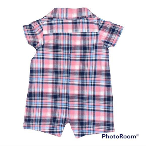 NWOT 4 Piece Bundle Boys Size 3M One Piece Rompers in Assorted Plaids & Stripes - Picture 9 of 9